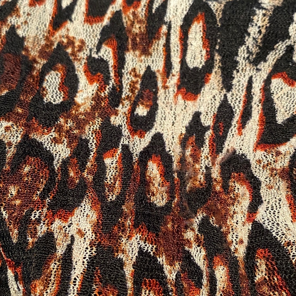 Rafaella Petite Sheer Animal Print Pullover Blouse - Picture 4 of 4